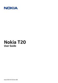 Nokia T20 manual. Tablet Instructions.